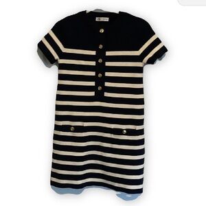 Zara Black and White Sheath Dress Casual